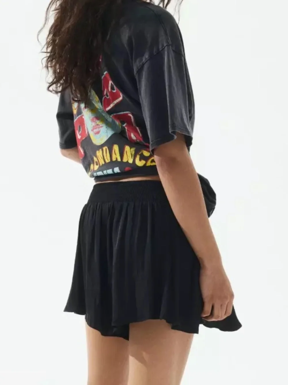 H&M Divided Women's Black Tassel Tie Waist Shorts Boho Casual - Picture 3 of 10